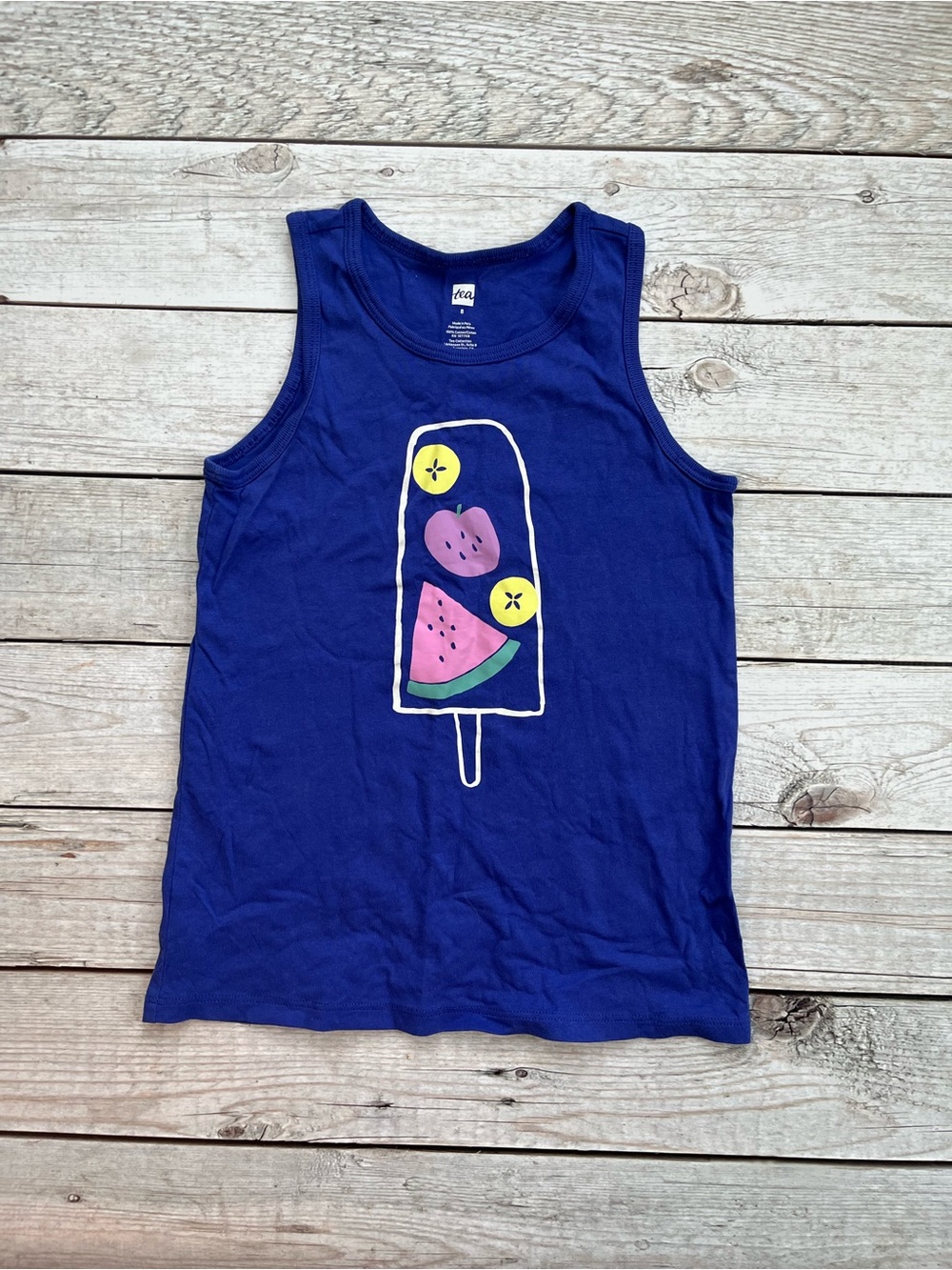 Tea Collection Royal Blue Tank Top with Fruit Popsicle Graphic